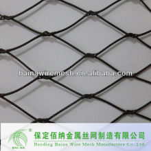 hand woven stainless steel wire rope mesh net with furruled and knotted rope mesh